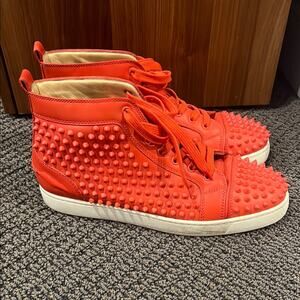 Christian Louboutin Red Spiked High-Tops